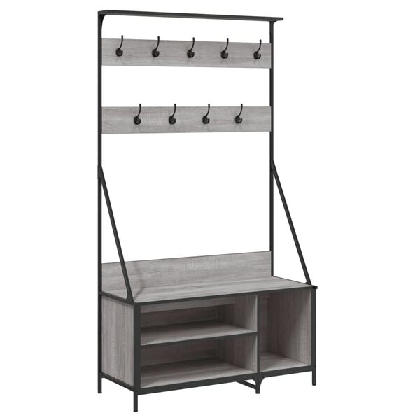 vidaXL Clothes Rack Grey Sonoma Engineered Wood, Metal Medium
