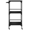vidaXL Kitchen Trolley Black 23.8"x19.7"x41.3" Engineered Wood