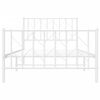 vidaXL Bed Frame White Steel Twin Bed Frame Rectangular Minimalist