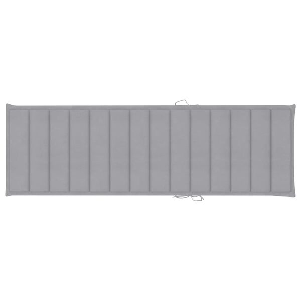 vidaXL Sunlounger Grey Solid Acacia wood Large Adjustable Armrests