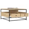 vidaXL Coffee Table Sonoma Oak Engineered Wood, Metal Frame 31.5 in