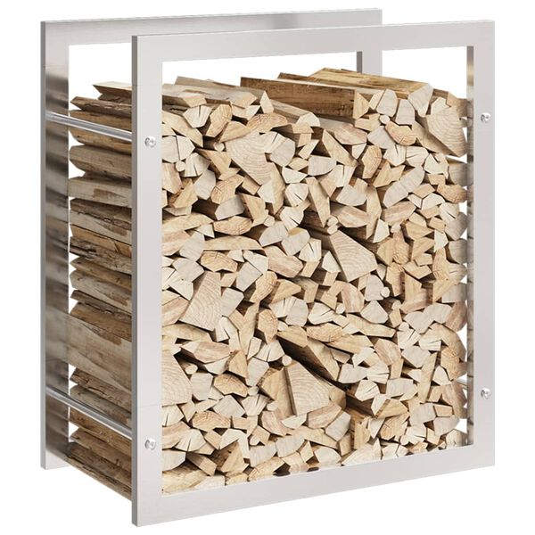 vidaXL Firewood Rack 19.7"x11"x22" Stainless Steel