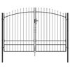 vidaXL Garden Gate with Lock Gray 78.7" x 118.1" Steel