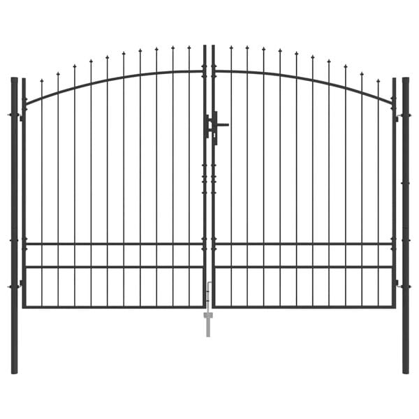 vidaXL Garden Gate with Lock Gray 78.7" x 118.1" Steel