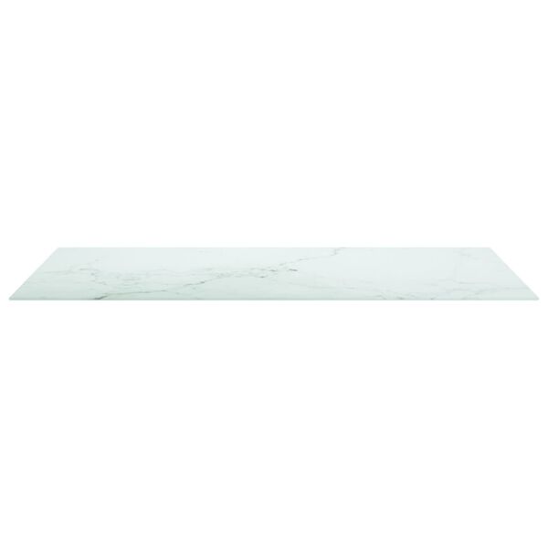 vidaXL Table Top White Tempered Glass 47.2 x 25.6 in Decorative Inlays