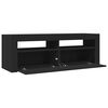 vidaXL TV Cabinet Black Engineered Wood Medium TV Cabinet Rectangular