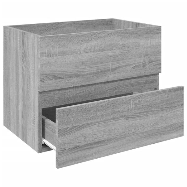 vidaXL Sink Cabinet Grey Sonoma Engineered Wood 23.6 x 15.2 x 17.7 in