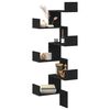 vidaXL Wall Corner Shelf Black oak 45 x 45 x 147 cm Engineered wood