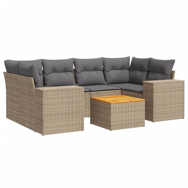 vidaXL Garden Sofa Set Beige and Light Grey