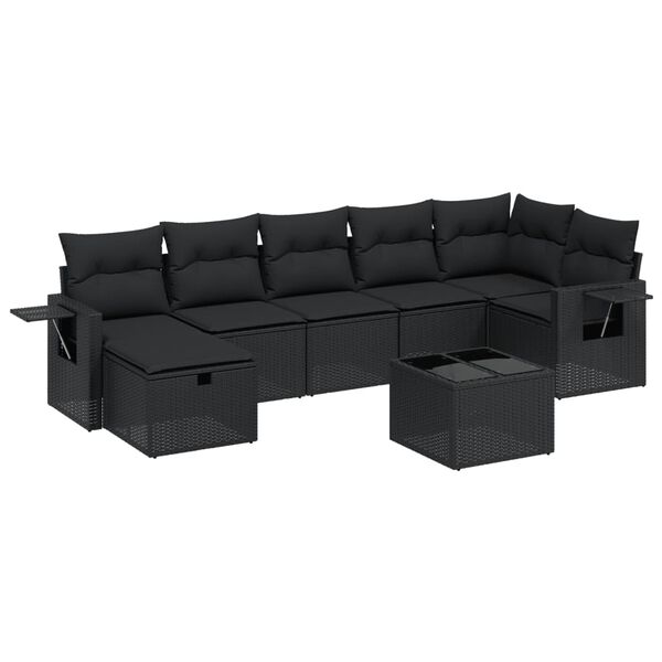 vidaXL Garden Sofa Set Black
