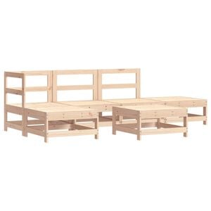 vidaXL Garden Lounge Set Natural Pine Solid pine wood, Plywood slats