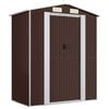 vidaXL Garden Shed Dark Brown Galvanized Steel Large Sliding Components