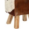 vidaXL Stool Multicolor Genuine goat leather and wood Standard Stool
