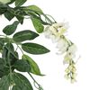 vidaXL Artificial Wisteria Tree Green and White Textile Fibre, Wood, Plastic