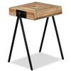 vidaXL Side Table Durable Rectangular Industrial Teak Wood Accent Table