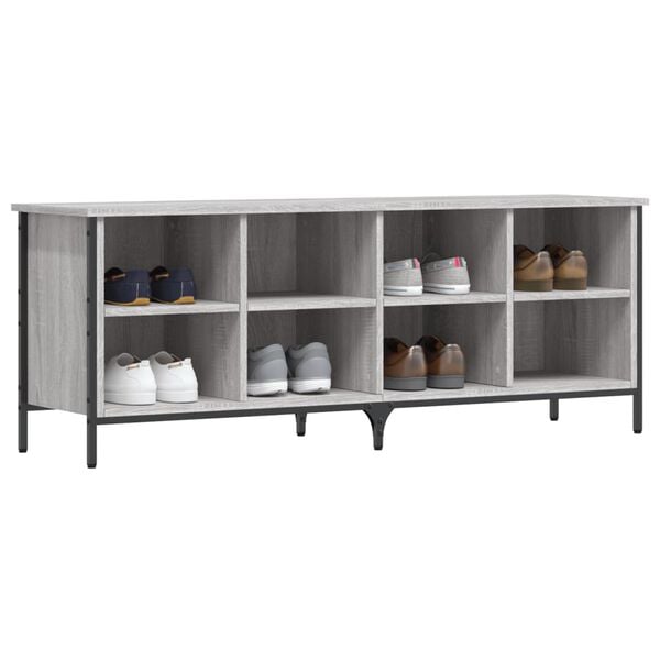 vidaXL Shoe Cabinet Grey sonoma Engineered wood, powder-coated steel Large