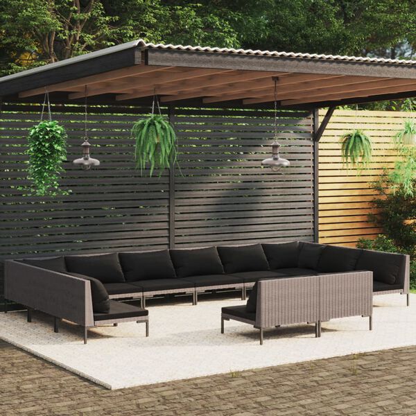 vidaXL Garden Lounge Set Dark Grey