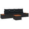 vidaXL Garden Sofa Set with Cushion 5 pcs Black Poly rattan