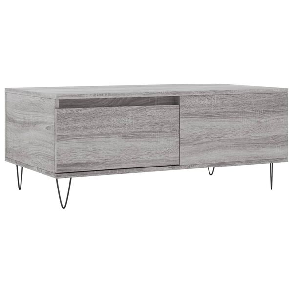 vidaXL Coffee Table Grey Sonoma Engineered Wood 35.4 x 19.7 x 14.4 in