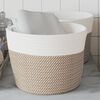 vidaXL Storage Basket Brown and White Woven Cotton 9.4 x 7.1 in