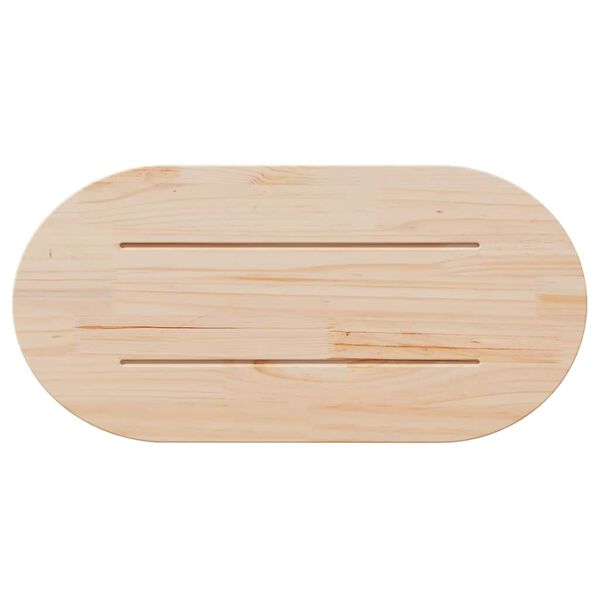 vidaXL Table Top White Solid Pine Wood Medium Durable Table Top Oval