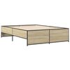 vidaXL Bed Frame Sonoma Oak Engineered Wood and Steel Standard Double Bed