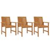 vidaXL Garden Dining Chair Set of 3 Natural wood Solid acacia wood