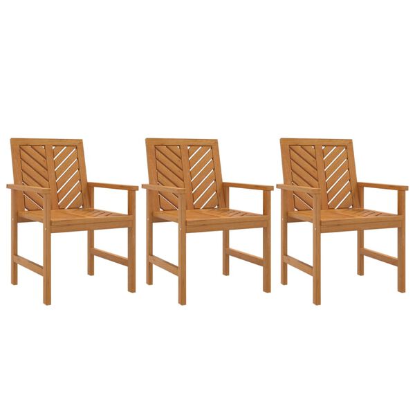 vidaXL Garden Dining Chair Set of 3 Natural wood Solid acacia wood