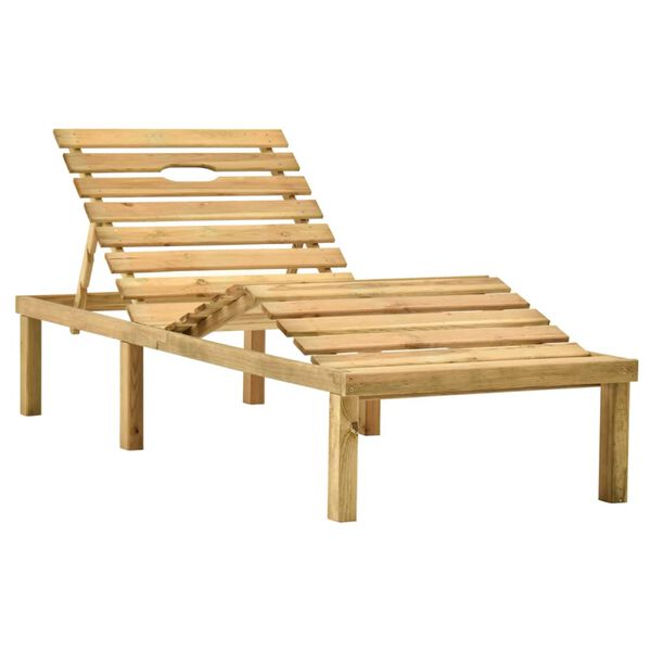 vidaXL Sun Lounger Natural Pine Treated Pine Wood Standard