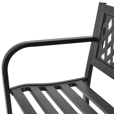 vidaXL Patio Bench 46.5" Steel Black