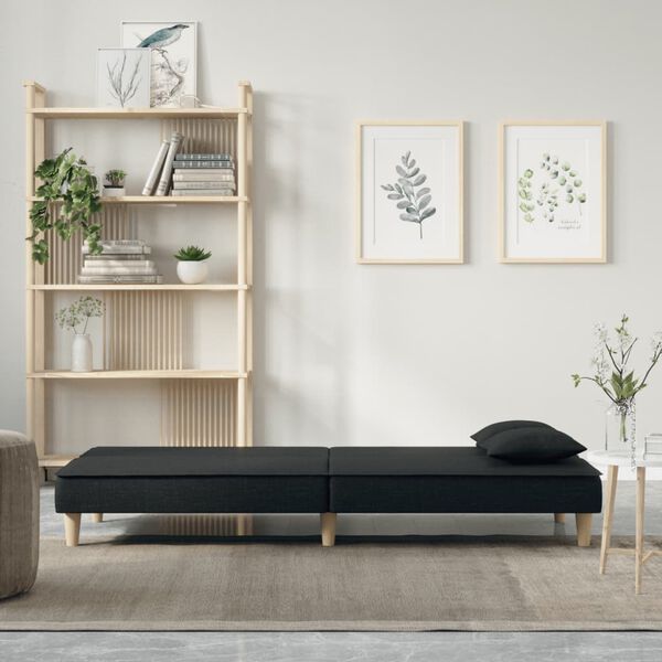 vidaXL Sofa Bed Black Fabric (100% polyester), plywood Standard