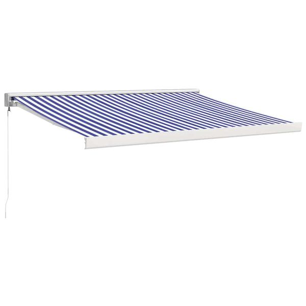 vidaXL Retractable Awning Blue and White