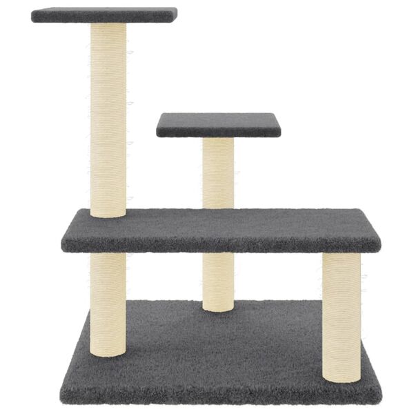 vidaXL Cat Tree Dark Grey Engineered wood, Plush, Sisal Medium Cat Tree
