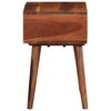 vidaXL Side Table Brown and White Solid Acacia Wood Small Side Table