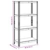 vidaXL 4-Layer Storage Shelf Silver Steel&Engineered Wood
