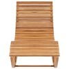 vidaXL Sun Lounger Royal blue cushion, Teak wood Teak wood, Polyester
