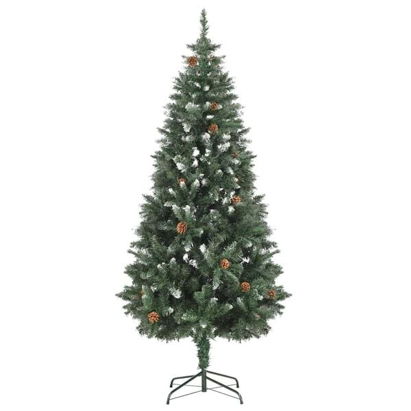 vidaXL Artificial Pre-lit Christmas Tree with Ball Set Pine Cones 70.9"