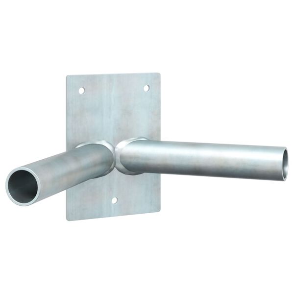 vidaXL Flag Pole Holder Silver 11.5 x 7.5 cm Steel