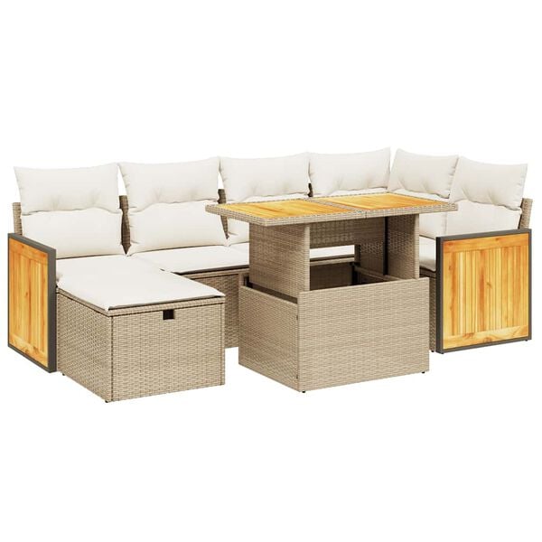 vidaXL Garden Sofa Set Beige