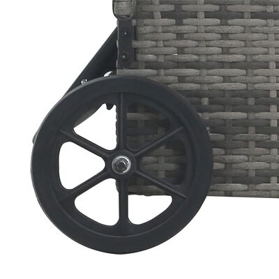 vidaXL Sun Lounger with Wheels Poly Rattan Anthracite