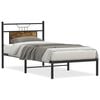 vidaXL Bed Frame Smoked Oak Engineered wood and steel Single Bed