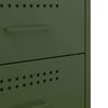 vidaXL Bedside Cabinet Set of 2 Olive green Steel Medium Storage