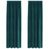 vidaXL Blackout Curtains 2 pcs Dark Green 55.12 x 96.46 in Velvet