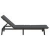 vidaXL Sun Lounger Grey PE Rattan, Powder-Coated Steel Adjustable