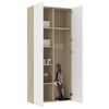 vidaXL Storage Cabinet White and Sonoma Oak Engineered wood