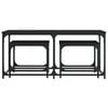vidaXL Nesting Coffee Table Set of 3 Black Engineered wood, metal