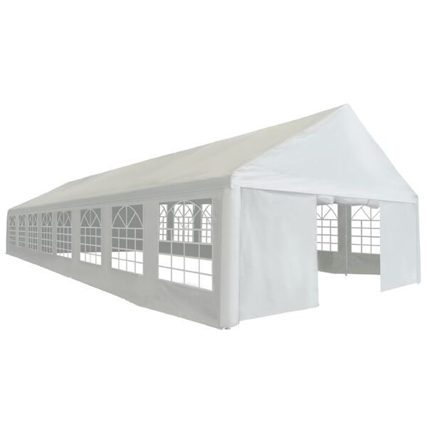 vidaXL Party Tent White Polyethylene, Powder-Coated Steel Large