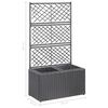 vidaXL Raised Bed Black Poly Rattan Medium Planters Planter