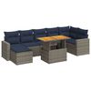 vidaXL 8 Piece Patio Sofa Set with Cushions Gray Poly Rattan
