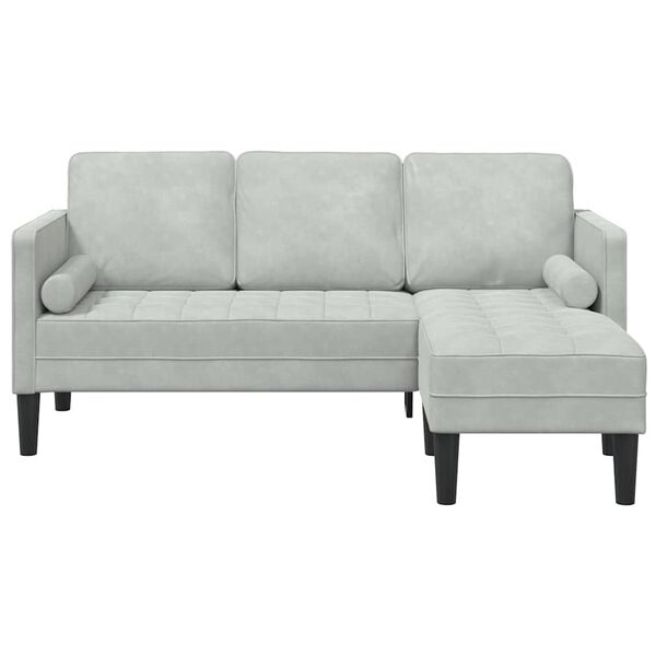 vidaXL Sofa Set Light Grey 68.11 x 51.57 x 26.38 in Polyester